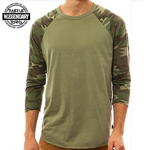 OBEY CLASSIC CAMO RAGLAN 3/4