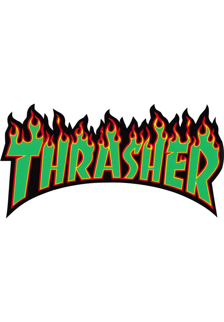 THRASHER FLAME STICKER LARGE – WELEGENDARY